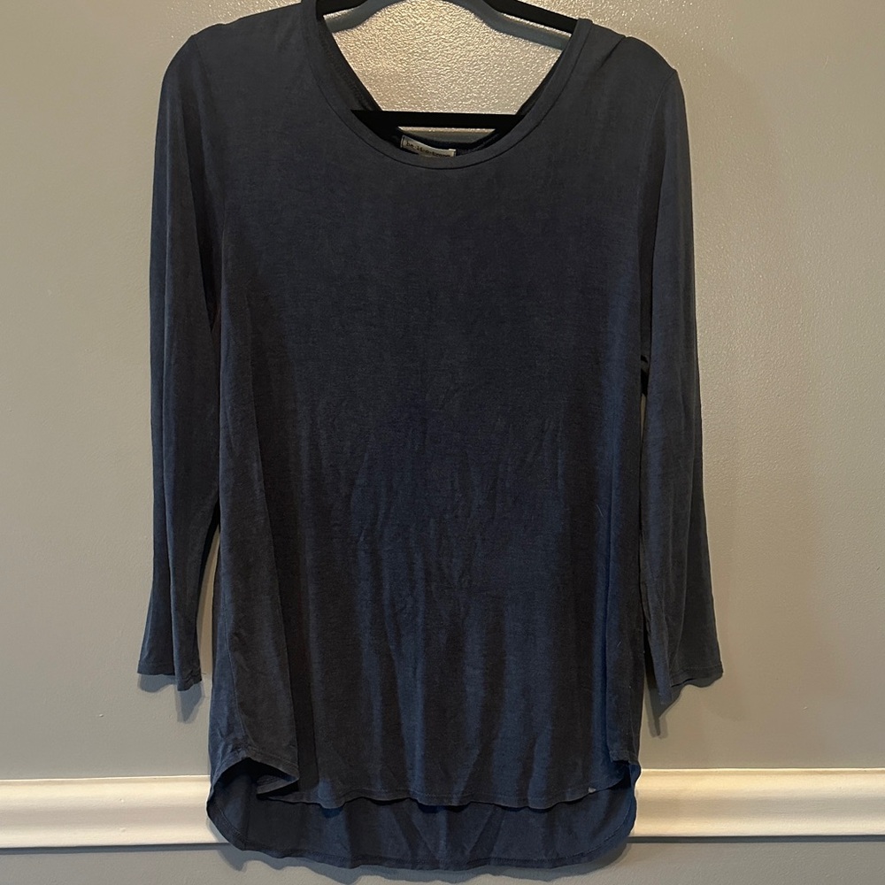 Elegant Navy Long Sleeve Women's Top